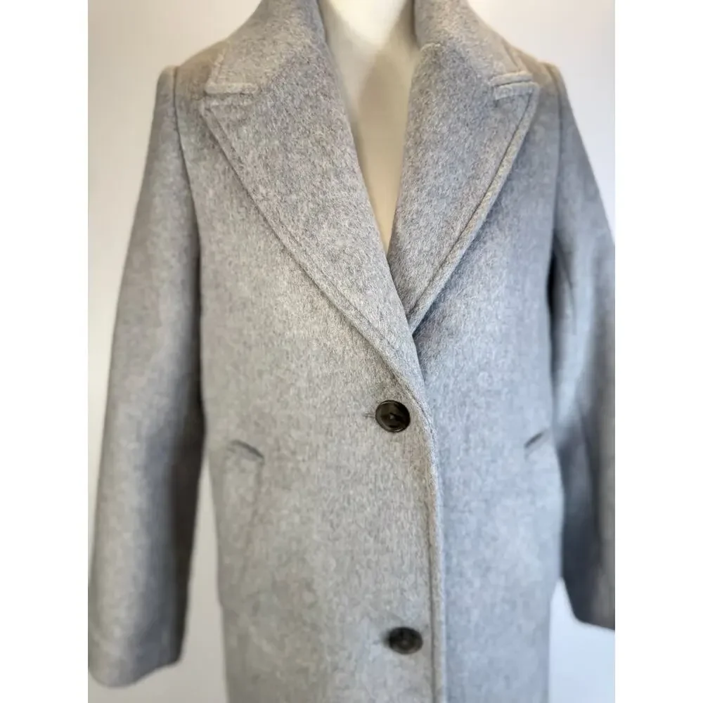 Abercrombie Wool Blend Tailored Coat Gray Women’s XXS Petite Luxury Old Money